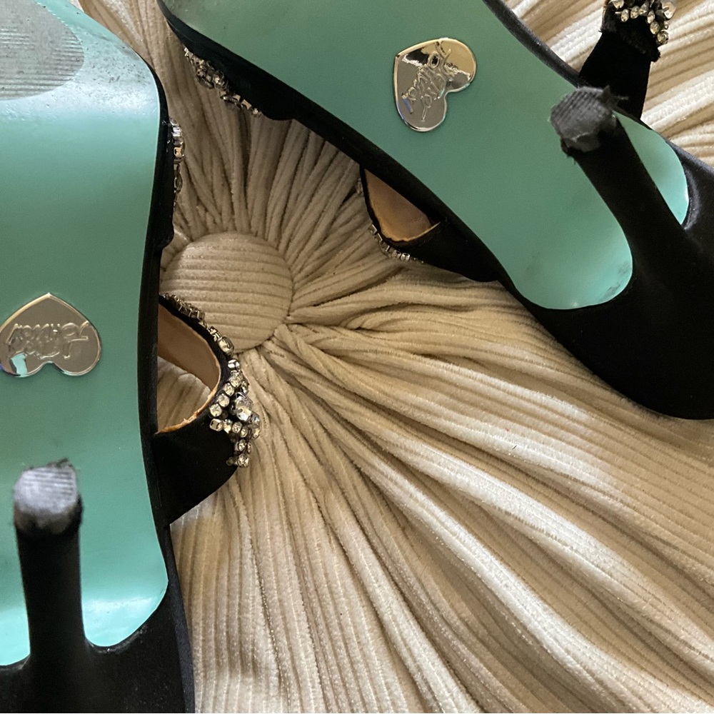 Betsy Johnson Rhinestone Dress Slip on Mules - Picture 5 of 7